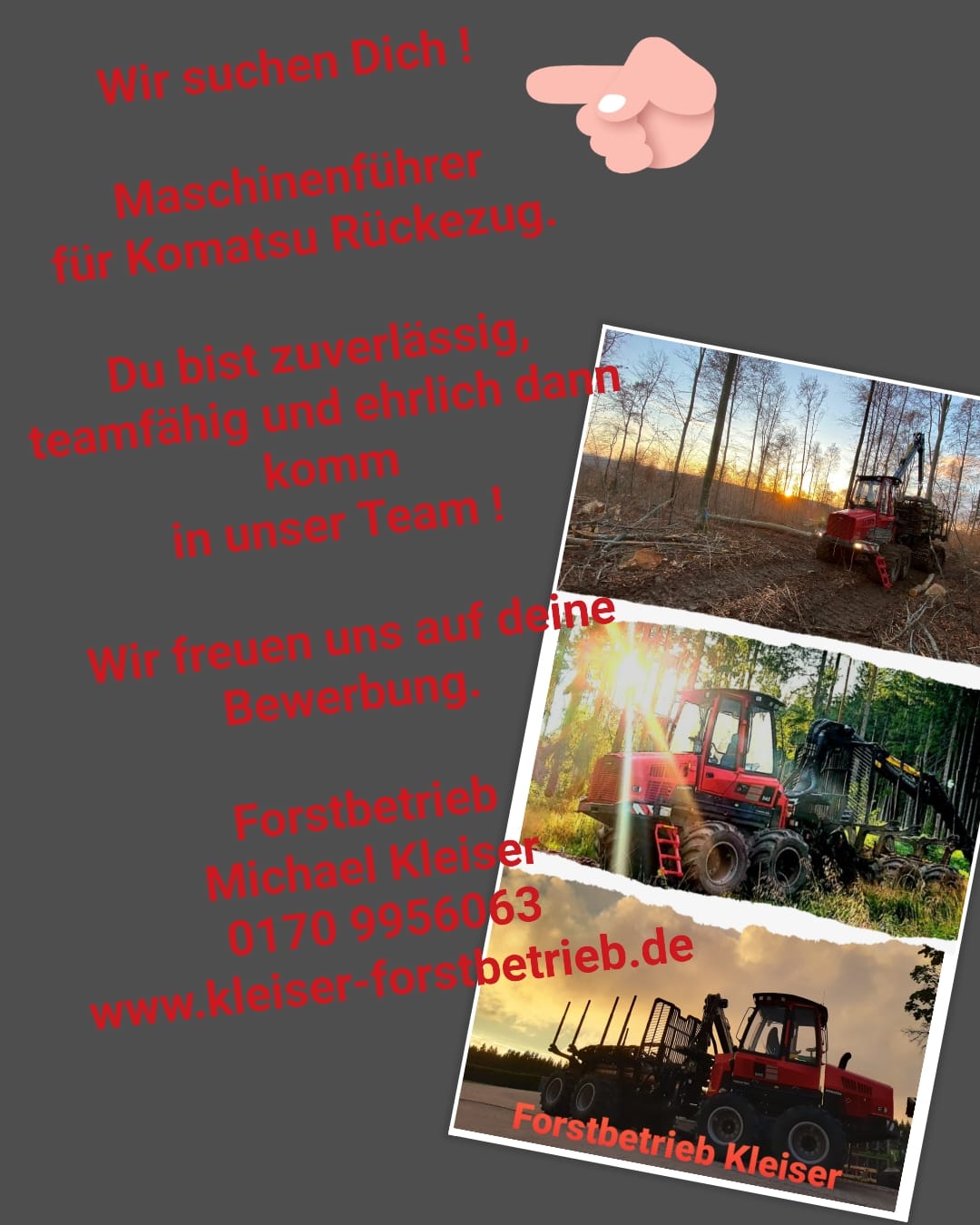 Maschinenführer für Komatsu Rückezug